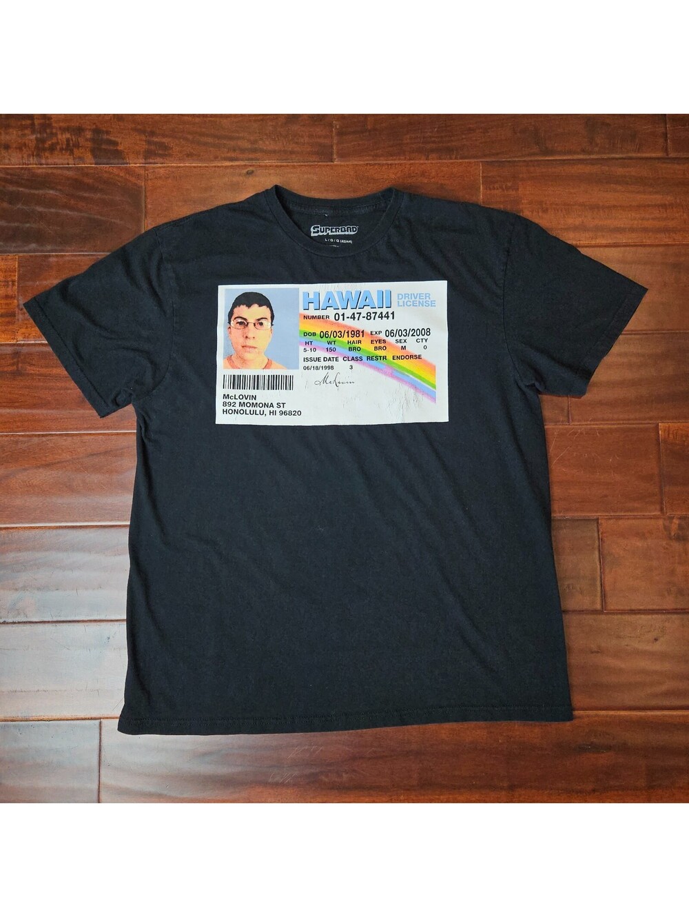 Super Bad McLovin Shirt Size L Black Short Sleeve Tee Comedy Ripple Junction